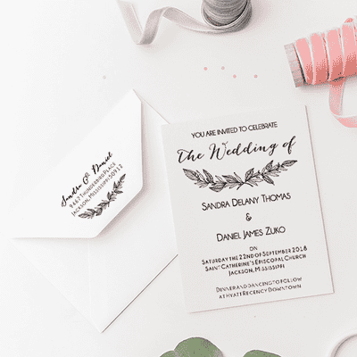 Formal Laurel Wedding Invitation Stamp - alternate view