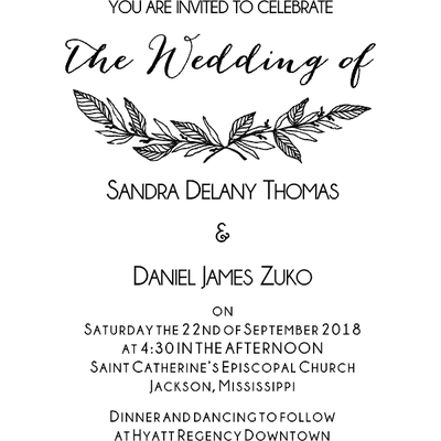 Formal Laurel Wedding Invitation Stamp
