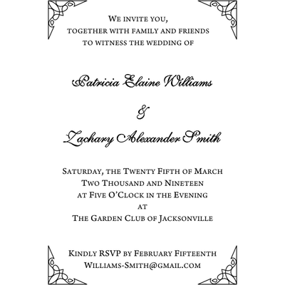Formal Ornate Wedding Invitation Stamp