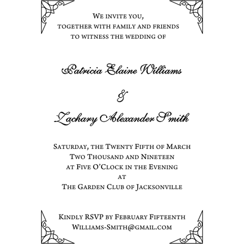 Formal Ornate Wedding Invitation Stamp