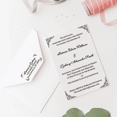 Formal Ornate Wedding Invitation Stamp - alternate view