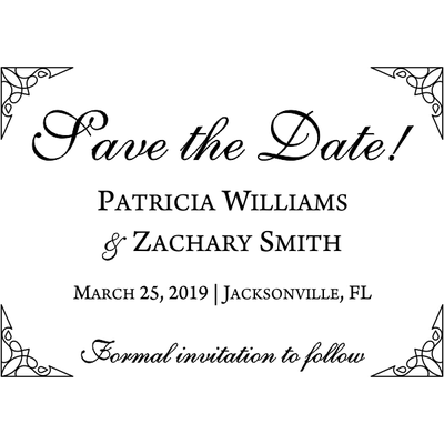 Formal Ornate Wedding Save the Date Stamp