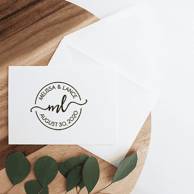 Clean Round Save the Date Stamp - alternate view