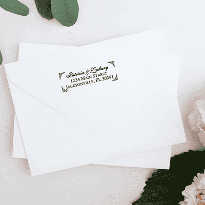 Formal Ornate Return Address Stamp - alternate view