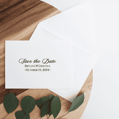 Christina Wedding Save the Date Stamp - alternate view