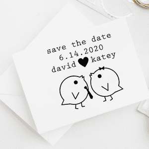 Save the Date Lovebirds Stamp Imprint Examples