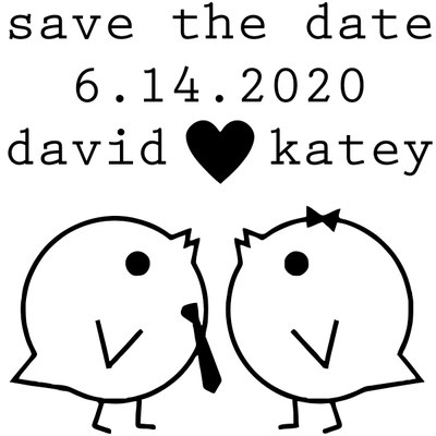 Love Birds Save The Date stamp
