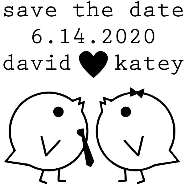 Lovebirds Save the Date Stamp