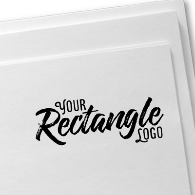 Custom Large Rectangle Logo Hand Stamp - alternate view
