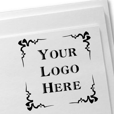 4 Corner Deco Border Logo Pre-Inked Stamp Impression