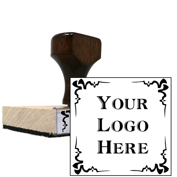 4 Corner Deco Border European Wood Handle Hand Stamp