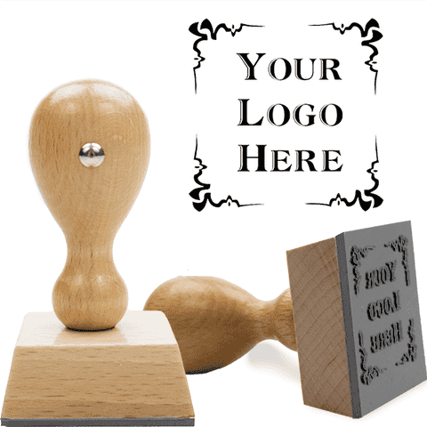 4 Corner Deco Border European Wood Handle Hand Stamp