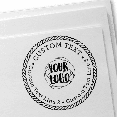 Rope Border Custom Extra Large Logo Stamp