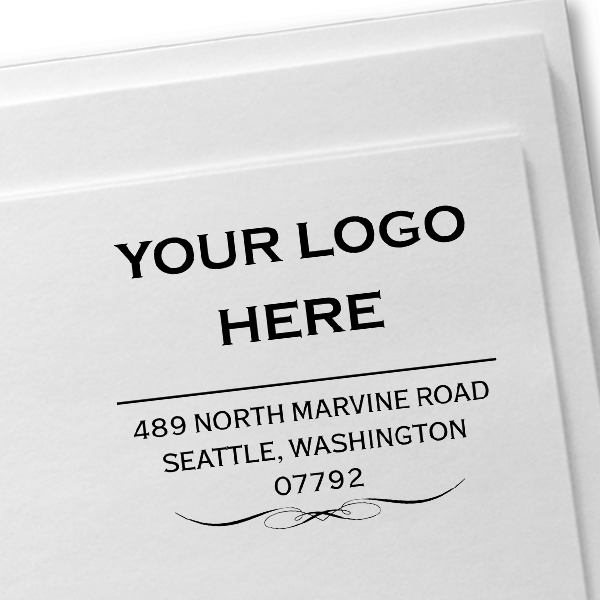 Vintage Extra Large Pre-Inked Logo Address Stamp