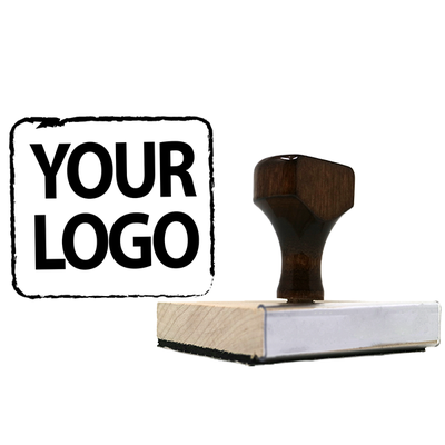 Large Wood Handle Logo Stamp (3"x3") - alternate view