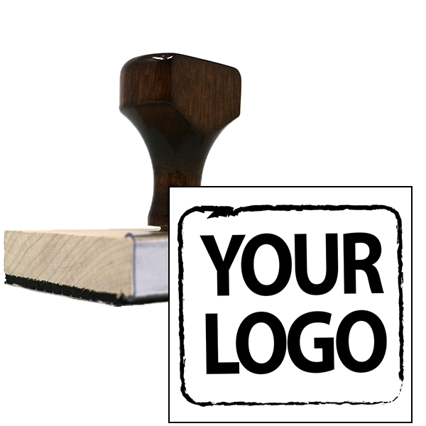 Large Wood Handle Logo Stamp (3"x3")