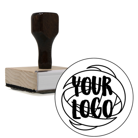 Extra Large Wood Handle Custom Logo Stamp