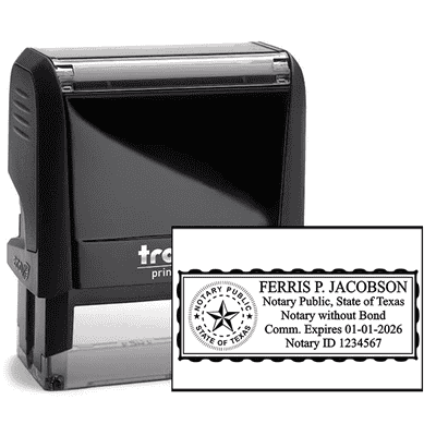 Texas Notary without Bond Rectangle