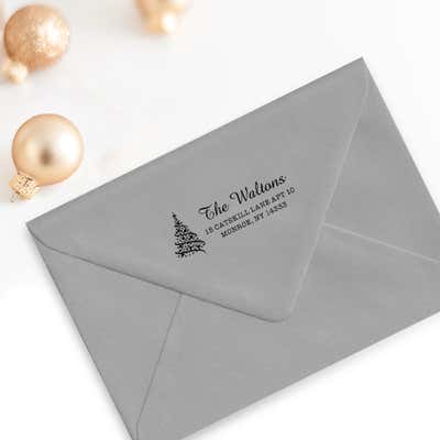 Walton Christmas Tree Address European Hand Stamp - alternate view