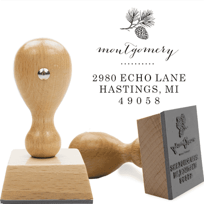 Montgomery Pine Winter Return Address European Hand Stamp
