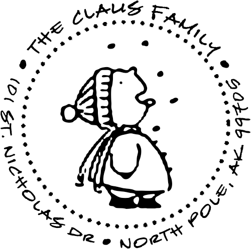 Cute Snowflake Catcher Holiday Address European Hand Stamp