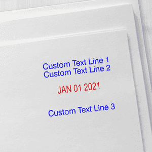 Trodat Professional 2 Top Lines 1 Bottom Date Stamp Imprint Example