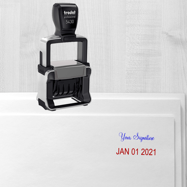 Trodat Professional Custom Signature Above Date Dater Stamp Simply Stamps