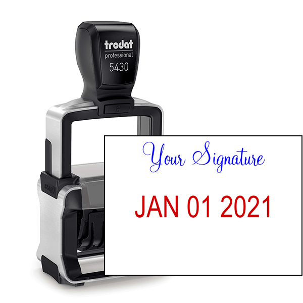 Trodat Professional Custom Signature Above Date Dater Stamp