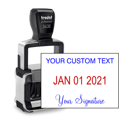 Trodat Professional Custom Text With Your Signature Bottom Stamp