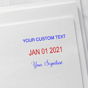 Trodat Professional Custom Text With Your Signature Bottom Stamp Imprint Example