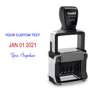 Trodat Professional Custom Text With Your Signature Bottom Stamp Body and Design
