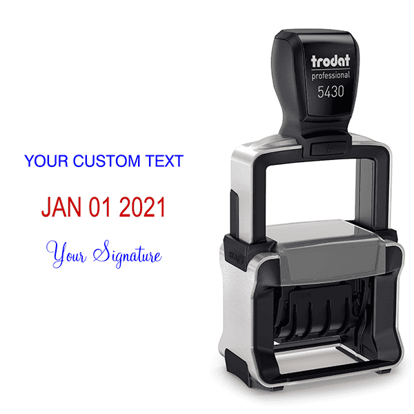 Trodat Professional Custom Text With Your Signature Bottom Stamp Body and Design