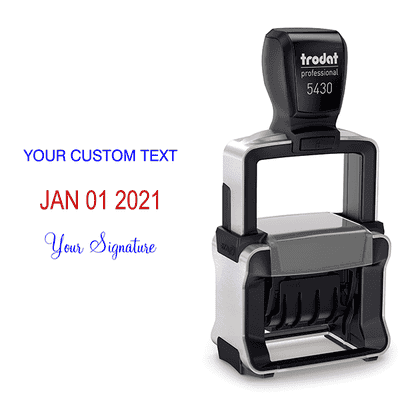 Trodat Professional Custom Text With Bottom Signature Stamp - alternate view