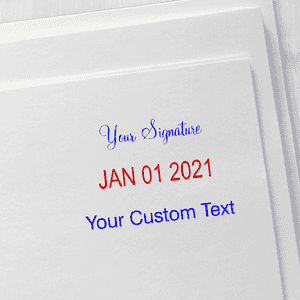 Trodat Professional Custom Text With Your Signature Top Stamp Imprint Example