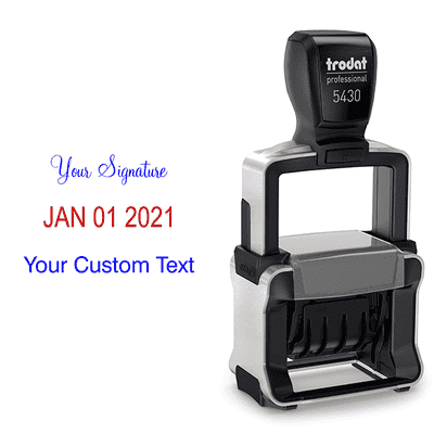 Trodat Professional Custom Text With Your Signature Top Stamp Body and Design
