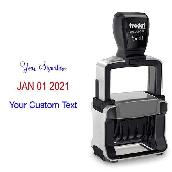 Trodat Professional Custom Text With Top Signature Stamp