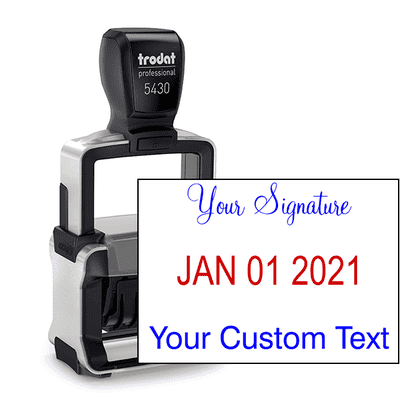 Trodat Professional Custom Text With Top Signature Stamp - alternate view