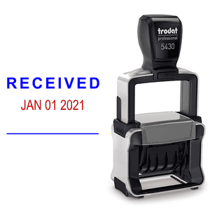 Trodat Professional Received Date Stamp Body and Design
