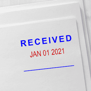 Trodat Professional Received Date Stamp Imprint Example