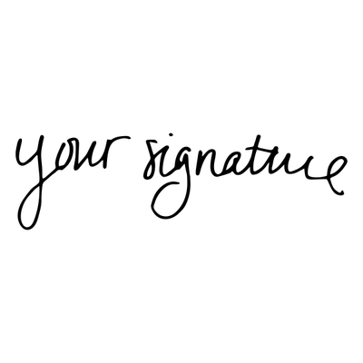 Medium Signature Euro Hand Stamp with Wooden Handle and 3/4" x 2" Impression Size - alternate view