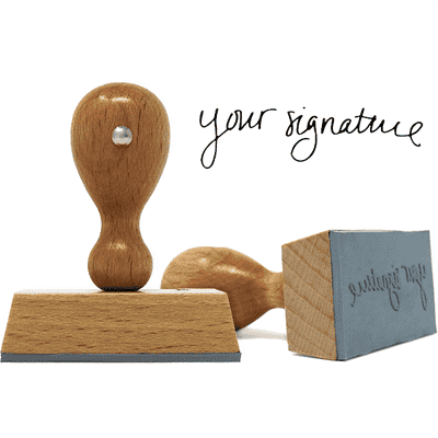 Large Signature European Hand Stamp