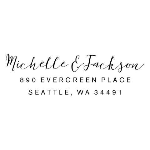 Calligraphy Script Address Stamp