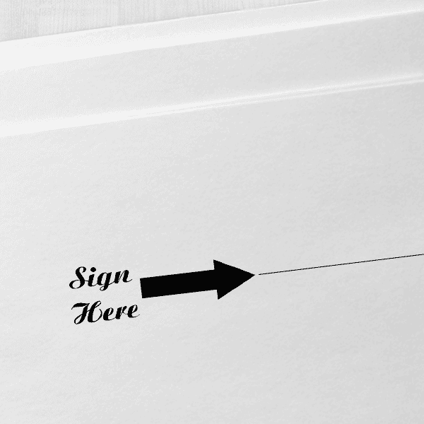 Sign Here Script Font Self Inking Stamp Imprint Example