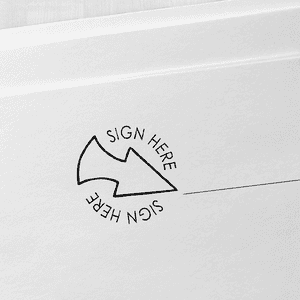 Sign Here Arrow Self Inking Stamp Imprint Example
