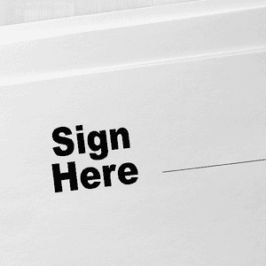 Sign Here Small Round Self Inking Stamp Imprint Example