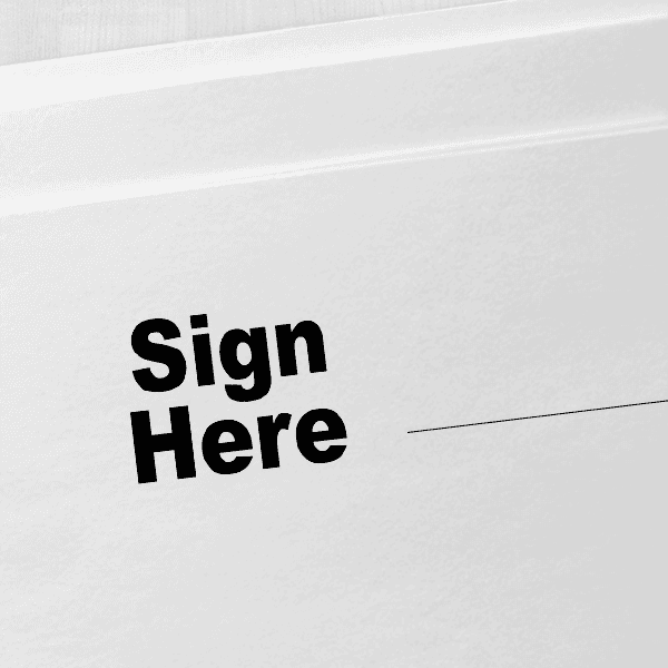 Sign Here Small Round Self Inking Stamp Imprint Example