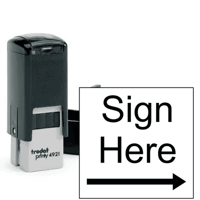 Sign Here Right Arrow Self Inking Stamp