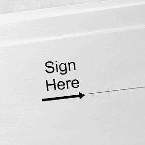 Sign Here Right Arrow Self Inking Stamp Imprint Example
