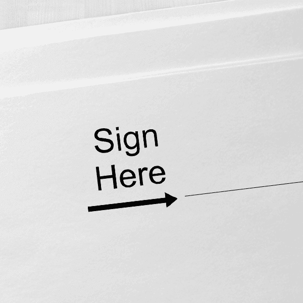 Sign Here Right Arrow Self Inking Stamp Imprint Example