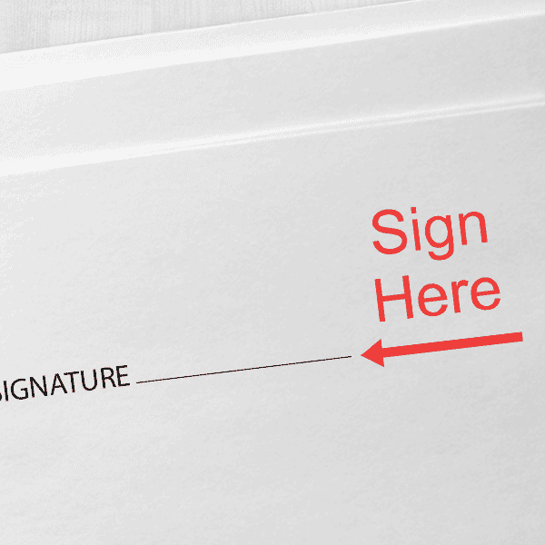 Sign Here Left Arrow Self Inking Stamp Imprint Example